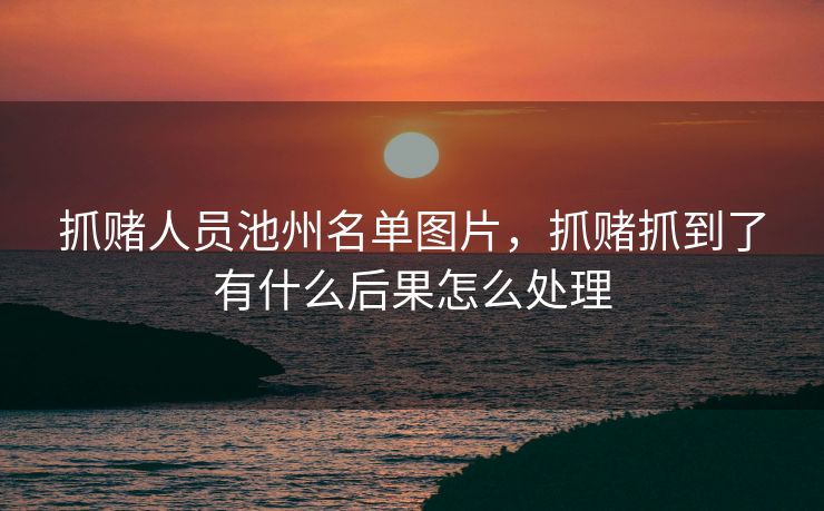 抓赌人员池州名单图片，抓赌抓到了有什么后果怎么处理