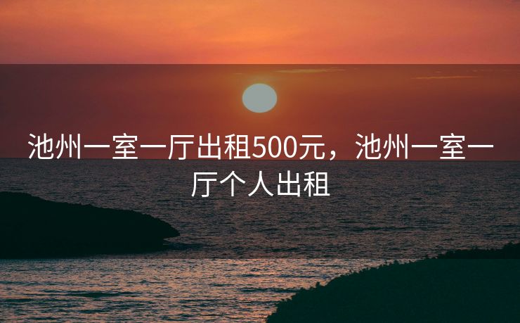 池州一室一厅出租500元，池州一室一厅个人出租