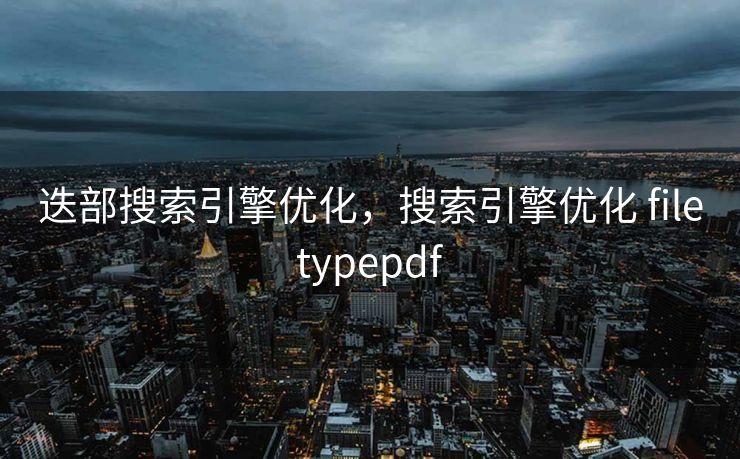 迭部搜索引擎优化，搜索引擎优化 filetypepdf