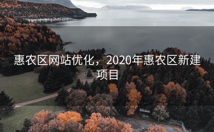 惠农区网站优化，2020年惠农区新建项目
