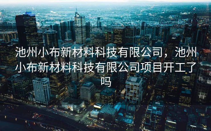 池州小布新材料科技有限公司，池州小布新材料科技有限公司项目开工了吗