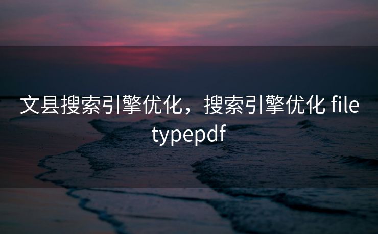 文县搜索引擎优化，搜索引擎优化 filetypepdf