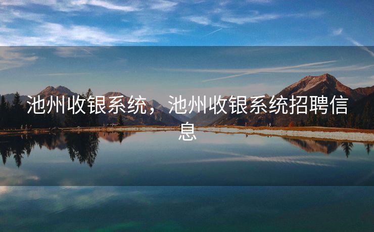 池州收银系统，池州收银系统招聘信息